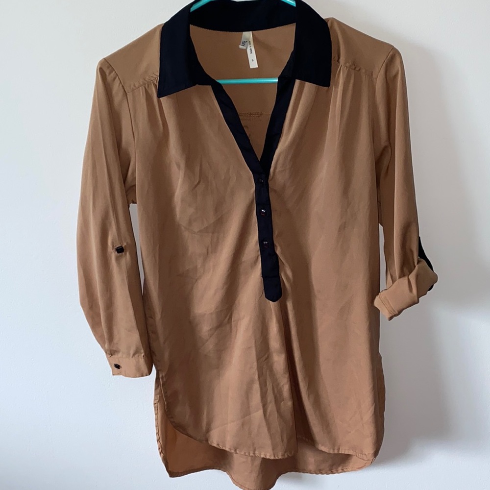 Brown Button-up Blouse